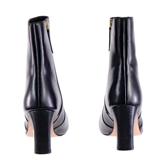 NEW J.CREW Booties Boots Mid-Calf Black Leather Sz. 11 Square Toe Side Zip - Picture 7 of 8